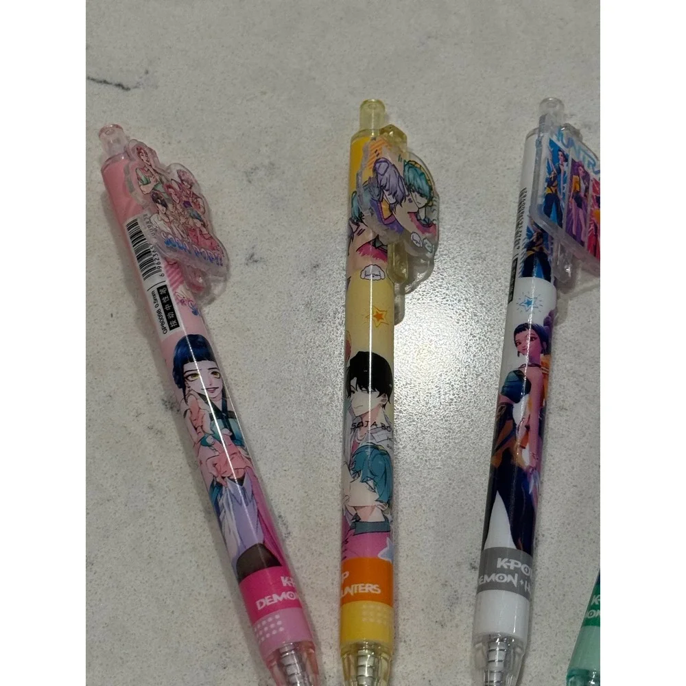 Anime Character Demon Hunter Pens Set‎ of 7 Kawaii Cute Drawing Writing